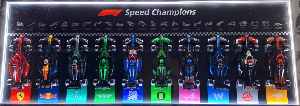 ICUANUTY LEGO Speed Champions Display Review: The Ultimate Owner's Guide (2026) 2 ICUANUTY LEGO Speed Champions Display Wall Frame with LED lights switched on