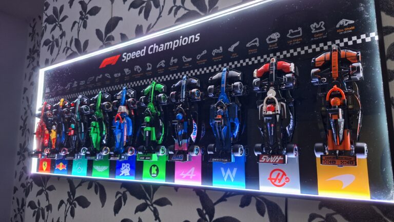 ICUANUTY LEGO Speed Champions Display Review: The Ultimate Owner's Guide (2026) 32 Illuminated ICUANUTY LEGO F1 Speed Champions display in dark games room