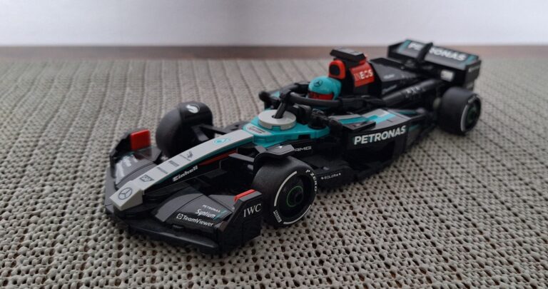 Individual LEGO Speed Champions Formula 1 car on display